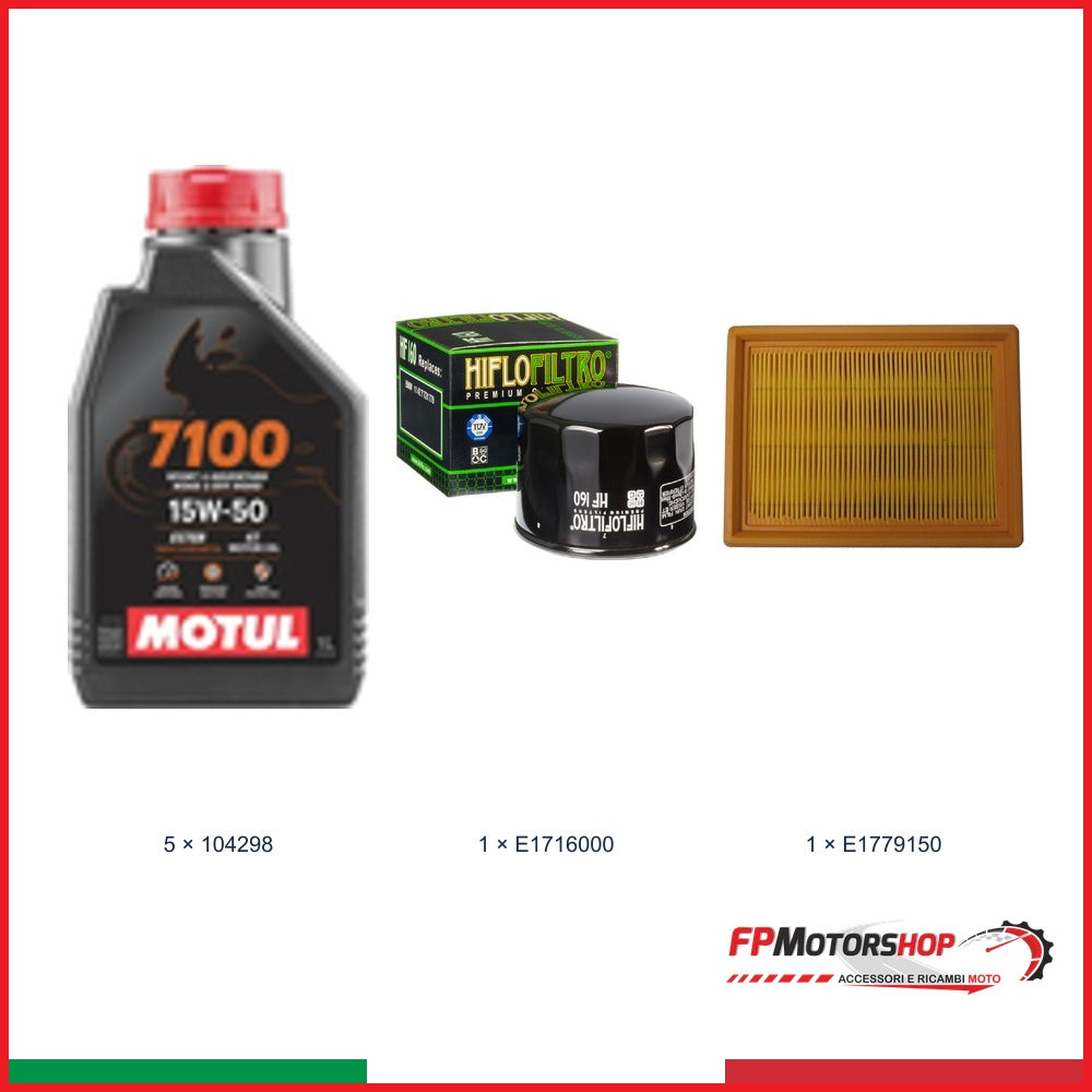 Kit TAGLIANDO BMW — MOTUL — MOTUL 7100 15W-50 — 5 pz — Articolo + opzionale 1 E1716000 + opzionale 2 E1779150