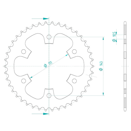 CORONA TRASMISSIONE MOTO ACCIAIO P520 Z42 DIS185300 ROYAL ENFIELD CLASSIC