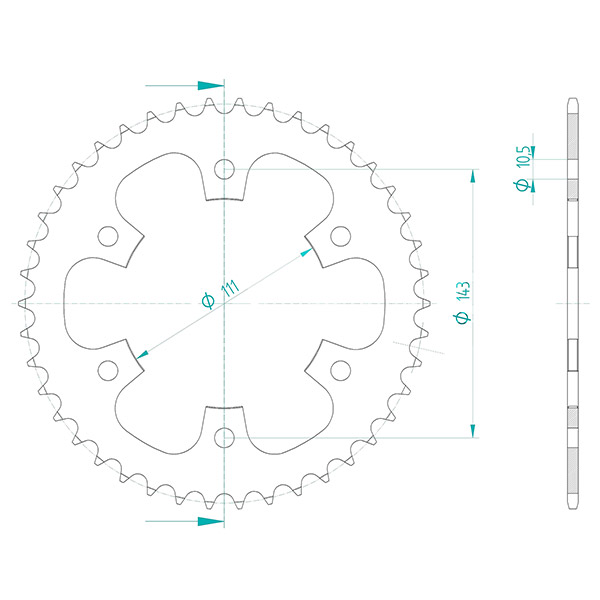 CORONA TRASMISSIONE MOTO ACCIAIO P520 Z42 DIS185300 ROYAL ENFIELD CLASSIC