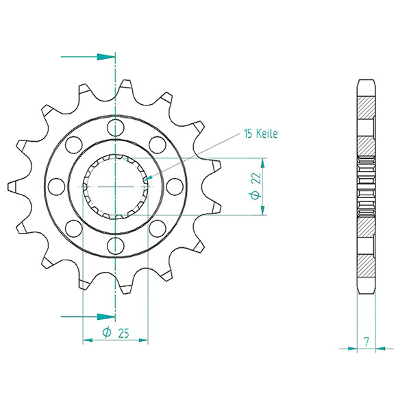 PIGNONE TRASMISSIONE MOTO 520 15 DENTI DIS187501 ROYAL ENFIELD HIMALAYAN 400