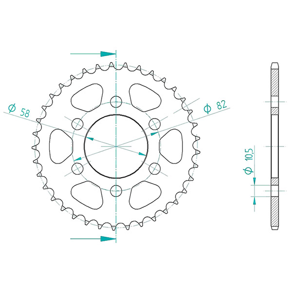 CORONA TRASMISSIONE MOTO IN ACCIAIO P428 Z45 DIS00048