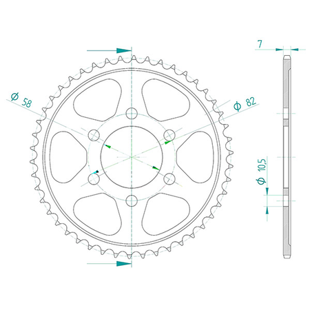 CORONA TRASMISSIONE MOTO ACCIAIO P428 Z46 DIS00049 BENELLI LEONCINO 125