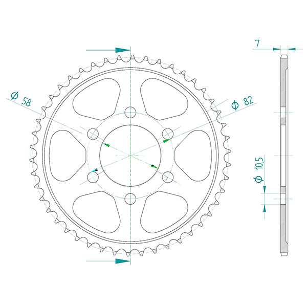 CORONA TRASMISSIONE MOTO ACCIAIO P428 Z46 DIS00049 BENELLI LEONCINO 125