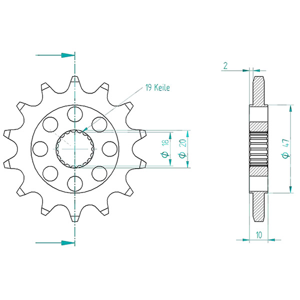 PIGNONE TRASMISSIONE MOTO 520 14 DENTI DIS00057 ZONTES G 125 2020-2020