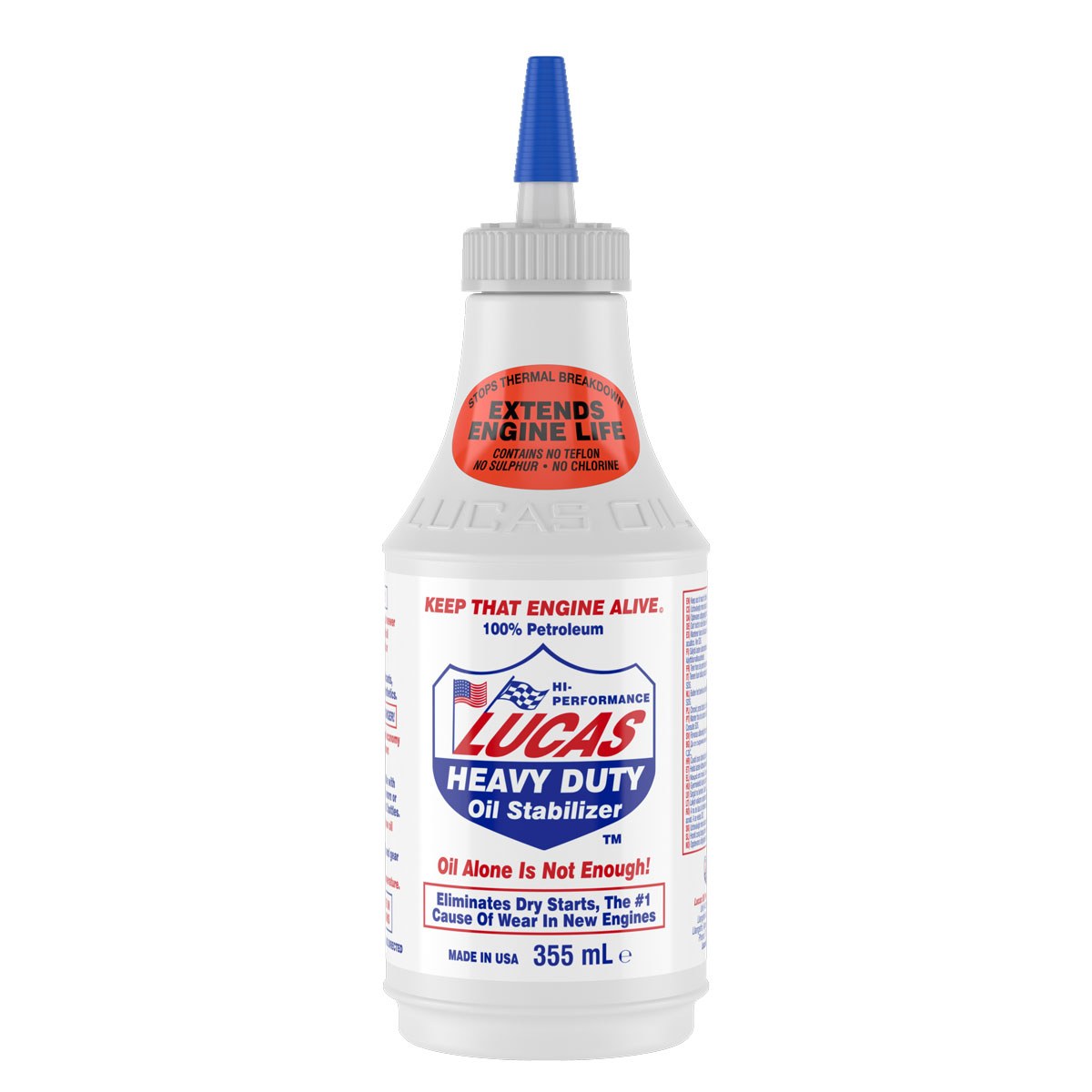 [40686] LUCAS HEAVY DUTY OIL STABILIZER 355ML MIGLIORA LA LUBRIFICAZIONE DEL OLIO MOTORE