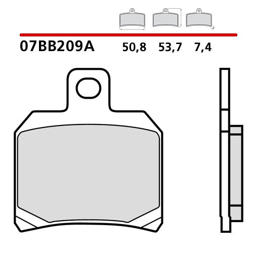 [07BB209A] PASTIGLIE FRENO BREMBO mod: APRILIA, BENDA , BIMOTA, BENELLI