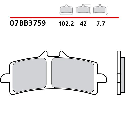 [07BB3759] PASTIGLIE FRENO BREMBO mod: APRILIA, BENELLI, BIMOTA, CFMOTO.. 07BB3759