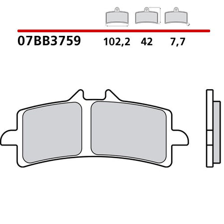 [07BB3759] PASTIGLIE FRENO BREMBO mod: APRILIA, BENELLI, BIMOTA, CFMOTO.. 07BB3759