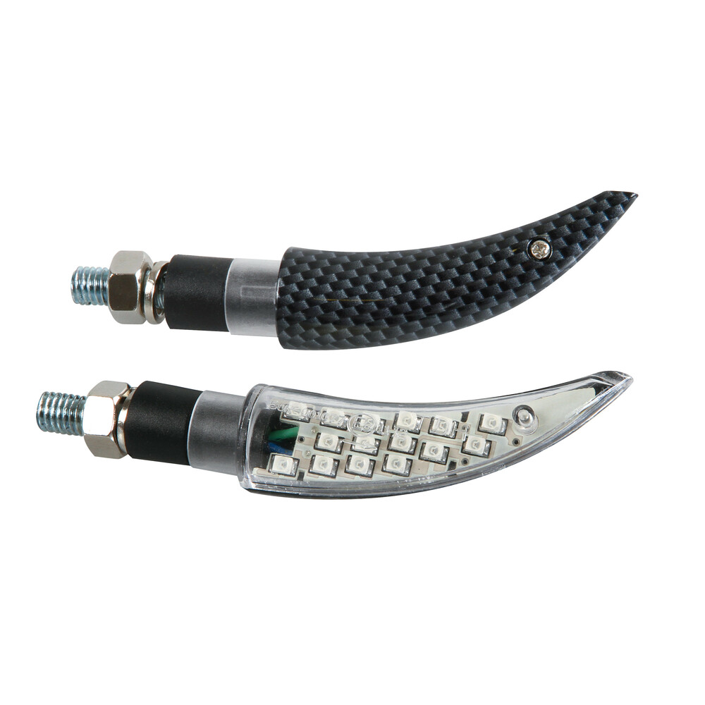 COPPIA FRECCE UNIVERSALI PER MOTO KATANA INDICATORI DIREZIONE A LED 12V CARBON