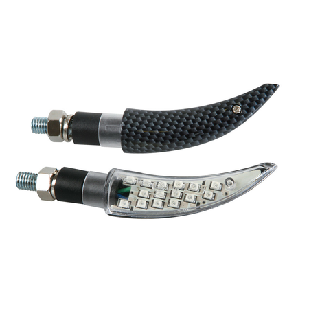 COPPIA FRECCE UNIVERSALI PER MOTO KATANA INDICATORI DIREZIONE A LED 12V CARBON