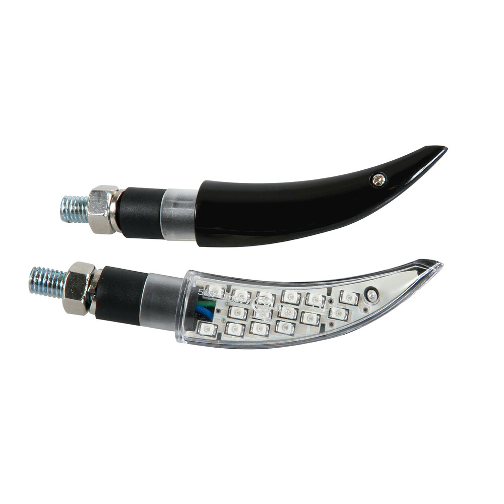 COPPIA FRECCE UNIVERSALI PER MOTO KATANA INDICATORI DIREZIONE A LED 12V NERO