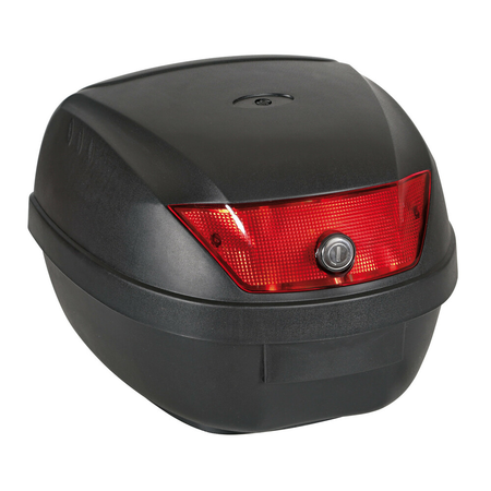 TBOX 28 LITRI BAULETTO PORTAPACCHI PORTAOGGETTI PER MOTO UNIVERSALE NERO