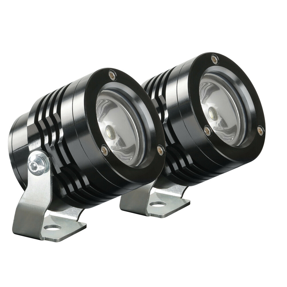 90533 O-LUX COPPIA FARI FARETTI SUPPLEMENTARI MOTO A LED 12V NERO UNIVERSALI