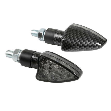 ARROW2 INDICATORI DI DIREZIONE A LED 12V CARBON PER MOTO FRECCE LUCI OMOLOGATE