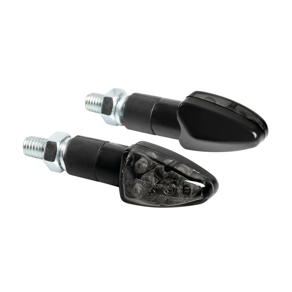 ATOM INDICATORI DI DIREZIONE 12V LED NERO PER MOTO COPPIA FRECCE LUCI OMOLOGATE