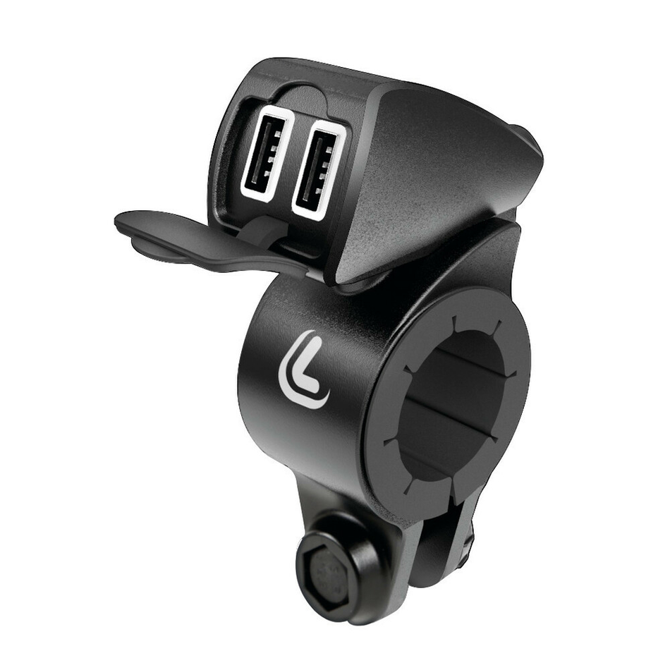 38828 USB-FIX TREK DOPPIO CARICATORE DUAL USB PER MANUBRIO MOTO SCOOTER