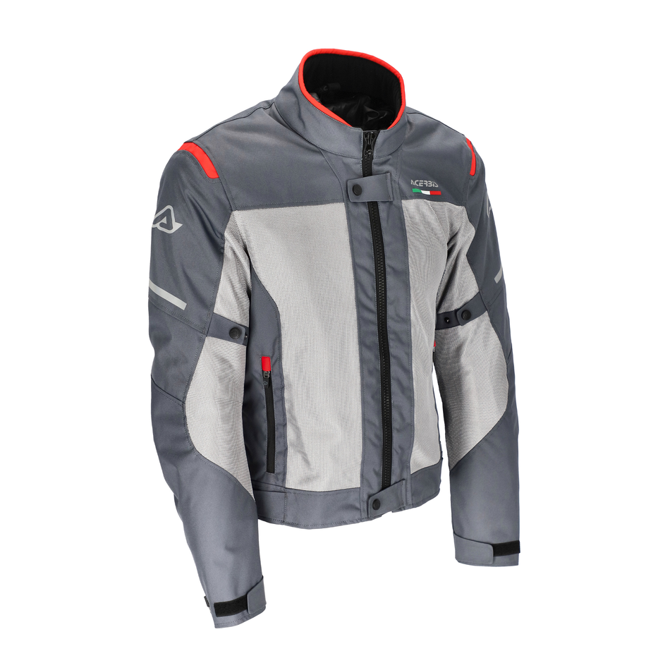 ACERBIS GIACCA CE ON ROAD RUBY GRIGIO ROSSO TAGLIA XXL