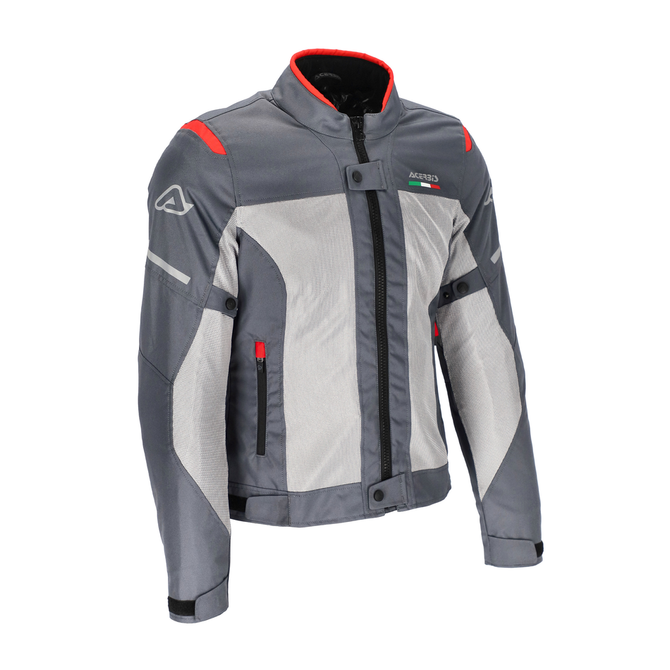 ACERBIS RUBY LADY GRIGIO ROSSO TAGLIA S GIACCA MOTO CE PROTEZIONI STRADALI