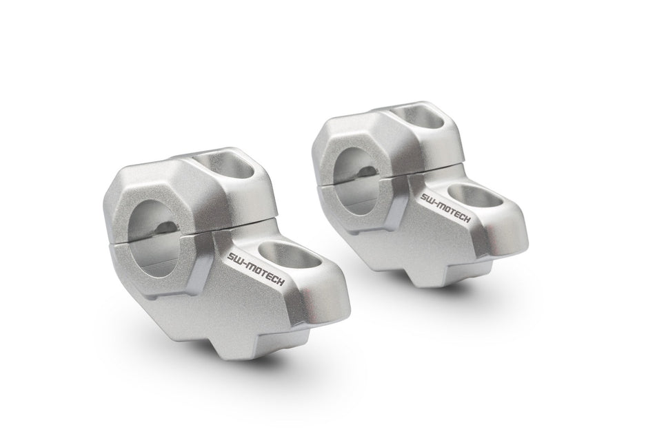 [LEH.00.039.21001/S] Riser manubrio inclinati Ø 22 mm A=30 mm. Posa a 21 mm. Argento.