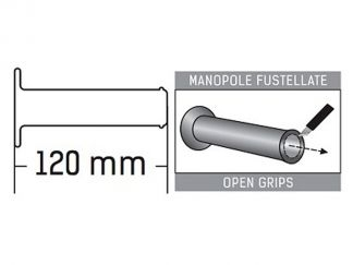 COPPIA MANOPOLE APERTE DOMINO STYLE UNIVERSALI 120MM