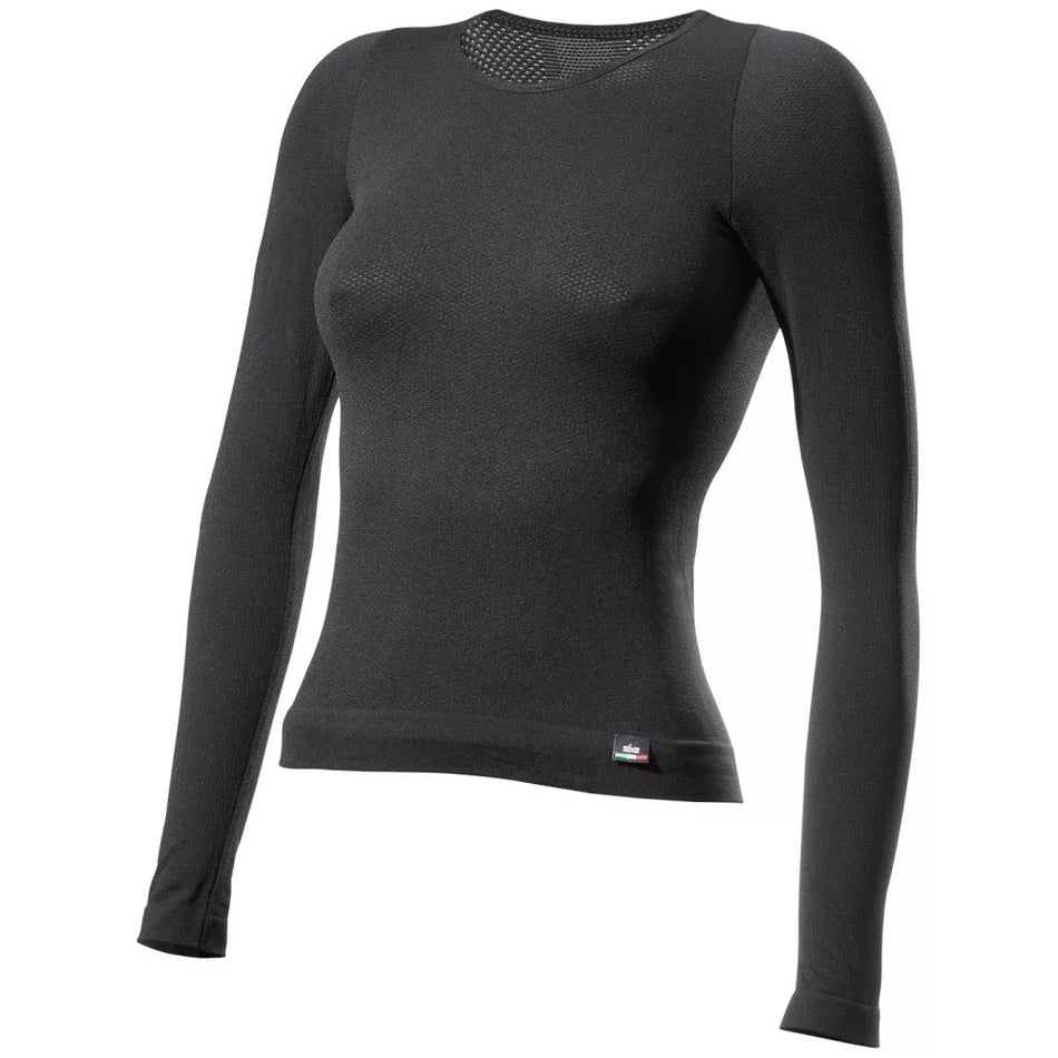 [SU01FTS2-AB-L] MAGLIA MANICHE LUNGHE DONNA 4 STAGIONI ALL BLACKS L/XL
