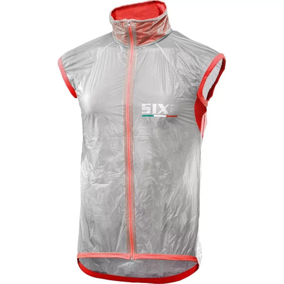 [GLT-L-RO] GILET ANTIVENTO TRASPARENT/RED - L