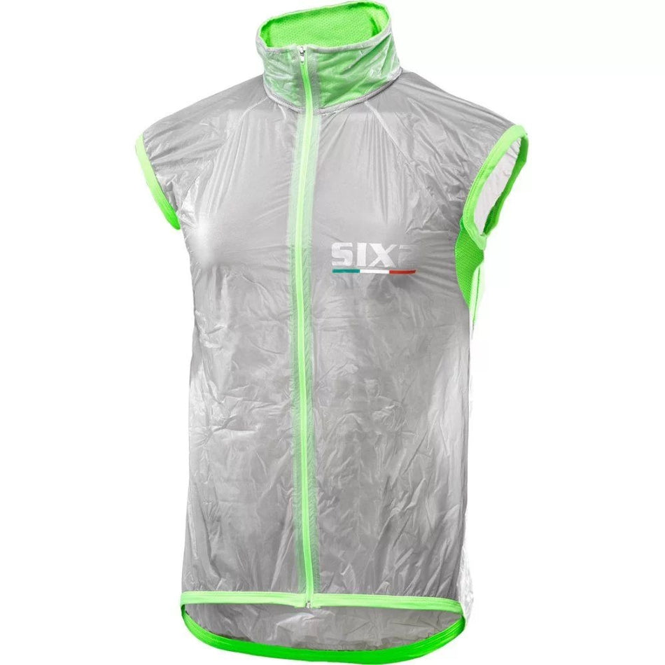 [GLT-XL-VE] GILET ANTIVENTO TRASPARENT/GREEN FLUO - XL