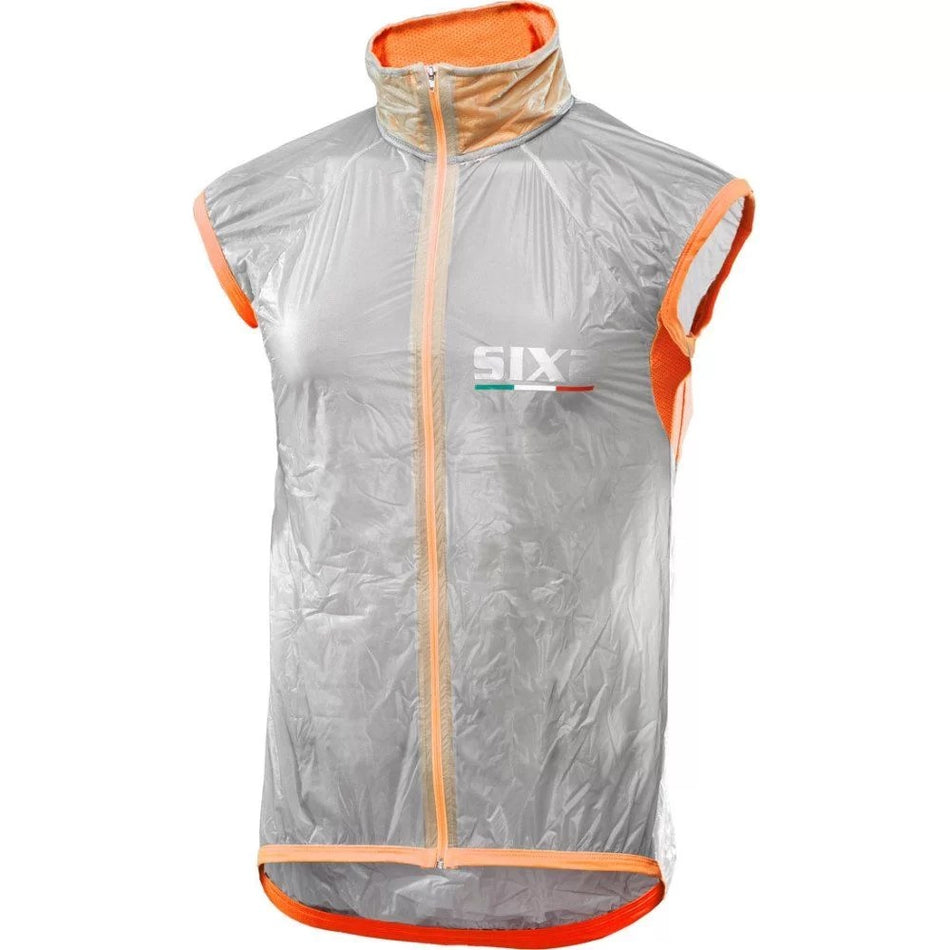 [GLT-XXL-AR] GILET ANTIVENTO TRASPARENT/ORANGE FLUO - XXL