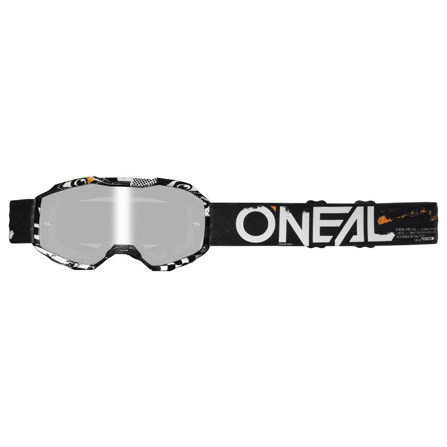 [6029-102] B-10 Youth Goggle ATTACK nero/bianco - specchio argento