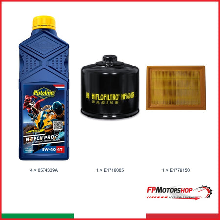 Kit TAGLIANDO BMW — PUTOLINE — PUTOLINE 5w-40 — 4 pz — Olio + filtro olio E1716005 + filtro aria E1779150