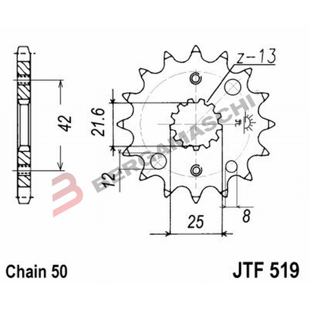PIGNONE JT 519 Z17 JTF519.17 KAWASAKI