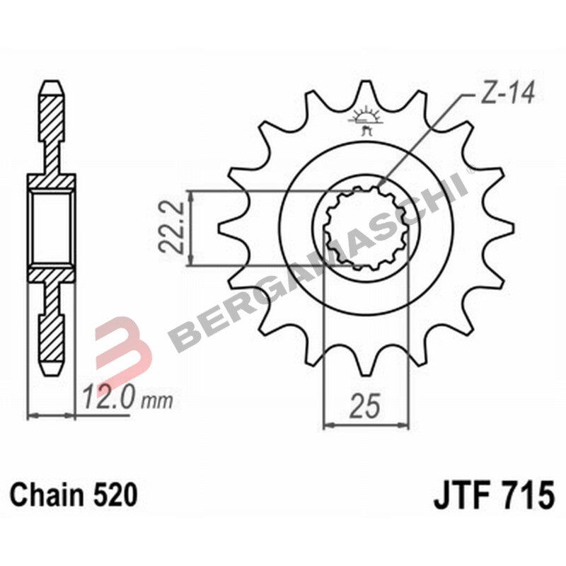 PIGNONE JT 715 Z13 JTF715.13 FANTIC MOTOR