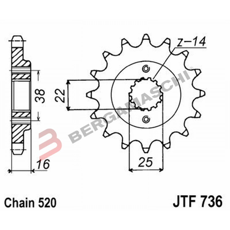 PIGNONE JT 736 Z16 JTF736.16