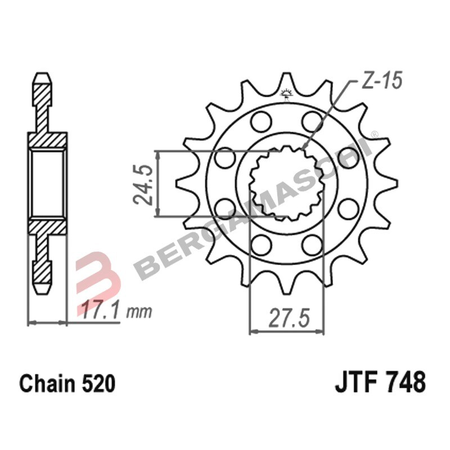 PIGNONE JT 748 Z15 JTF748.15 DUCATI