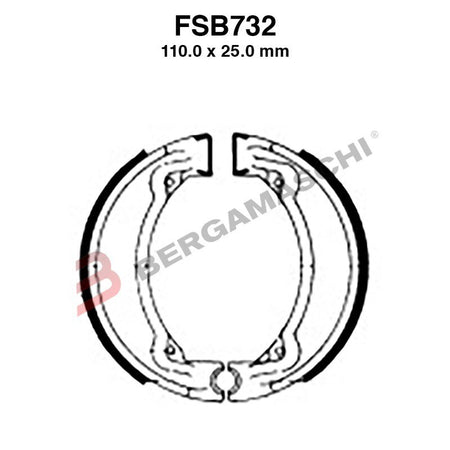 [FSB732] GANASCE FRENO FERODO FSB732 ORGANICA PER HONDA CN HELIX 250 86>87