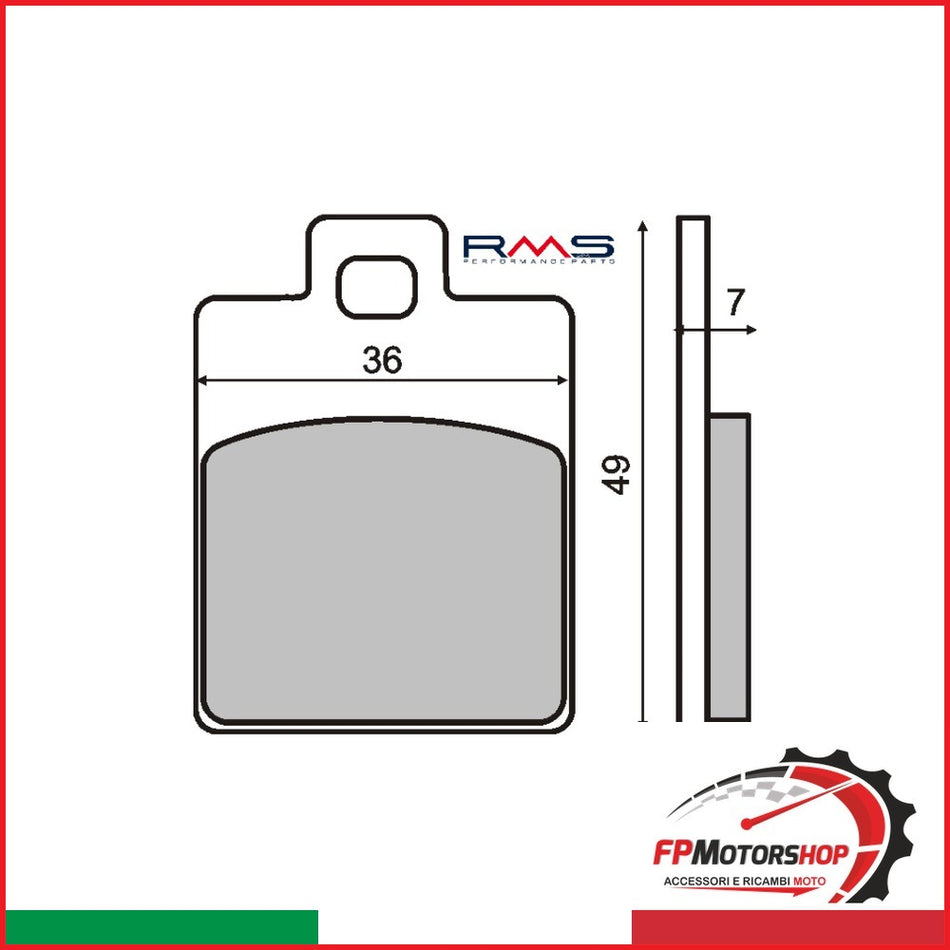 PASTIGLIE FRENO RMS ORGANICHE PIAGGIO LIBERTY/ZIP