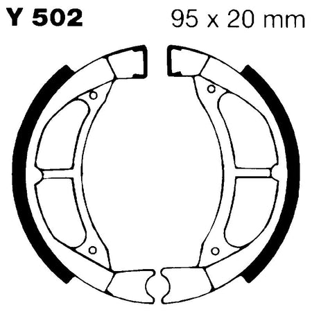 [R2550200] GANASCE FRENO PER MOTO YAMAHA YZ50 EBC Y502 MESCOLA ORGANICA
