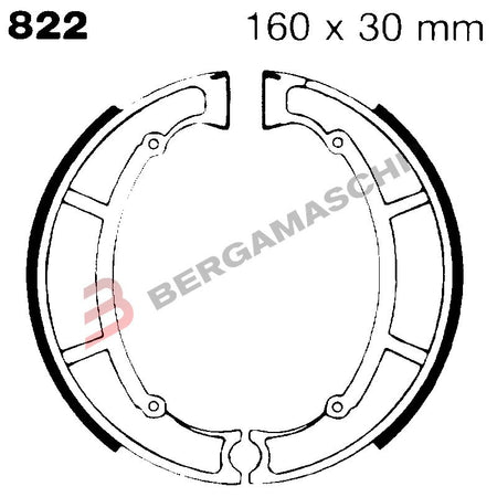 [R2582200] GANASCE FRENO PER MOTO MAICO POSTERIORE EBC 822G ALL MODELS>85