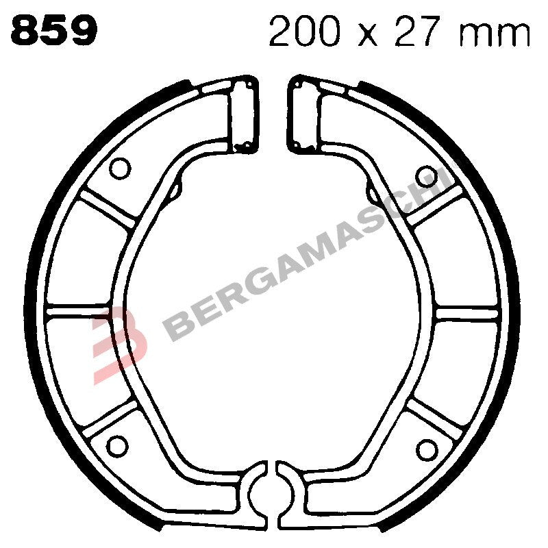 [R2585900] GANASCE FRENO PER MOTO BMW R80/100 POSTERIORE EBC 859 MESCOLA ORGANICA