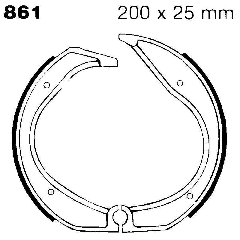 [R2586100] GANASCE FRENO PER MOTO BMW R80>R100 SINGOLO DISCO EBC 861 MESCOLA ORGANICA