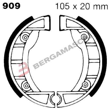 [R2590900] GANASCE FRENO MOTORINO ANTERIORE EBC 909 PER PIAGGIO CIAO 71>05 BRAVO 50 73>81