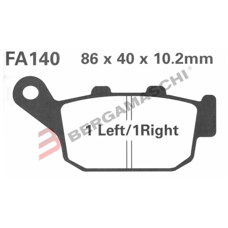 PASTIGLIE FRENO MOTO EBC SFAC140 SFAC HONDA PANTHEON POST. 2003-2005 ZONTES