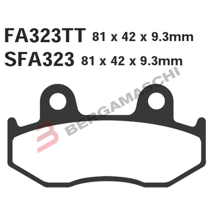 PASTIGLIE FRENO MOTO EBC SFAC323 SFAC HONDA SH125/150 ANT. SUZUKI
