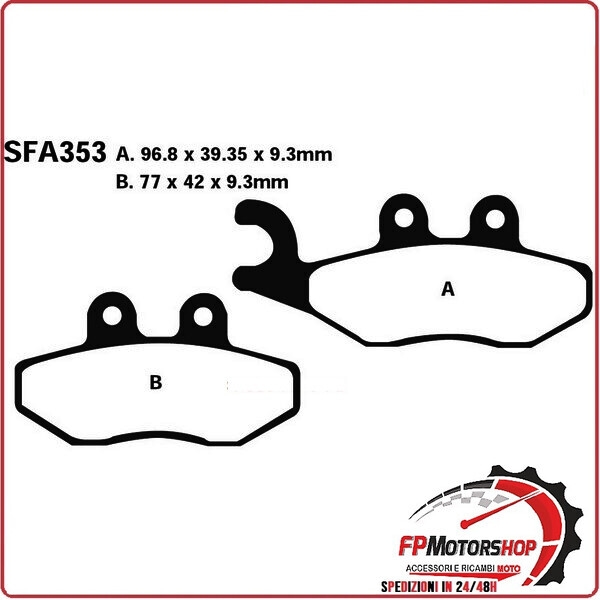 PASTIGLIE FRENO MOTO EBC SFAC353 SFAC X8-X9-BEVERLY APRILIA PIAGGIO PEUGEOT