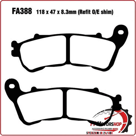 PASTIGLIE FRENO MOTO EBC SFAC388 SFAC HONDA SH300I 07 ANT.INTEGRA 700 12- DAL