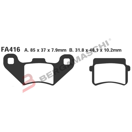 PASTIGLIE FRENO MOTO EBC SFAC416 SFAC PGO BUGRIDER 150/200/250