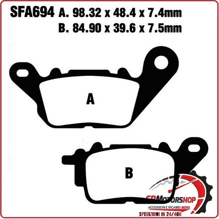 PASTIGLIE FRENO MOTO EBC SFAC694 SFAC YAMAHA 15- DAL 2015