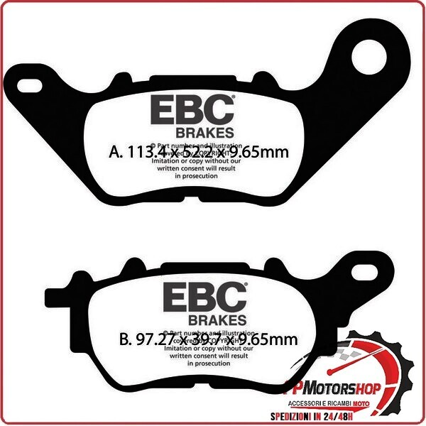 PASTIGLIE FRENO MOTO EBC SFAC706 SFAC YAMAHA X-MAX POST. 2017-2022