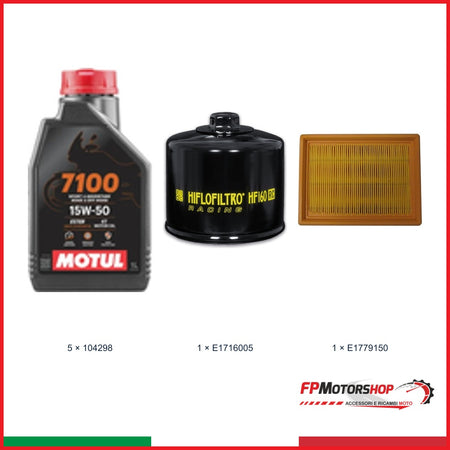 Kit TAGLIANDO BMW — MOTUL — MOTUL 7100 15W-50 — 5 pz — Articolo + opzionale 1 E1716005 + opzionale 2 E1779150
