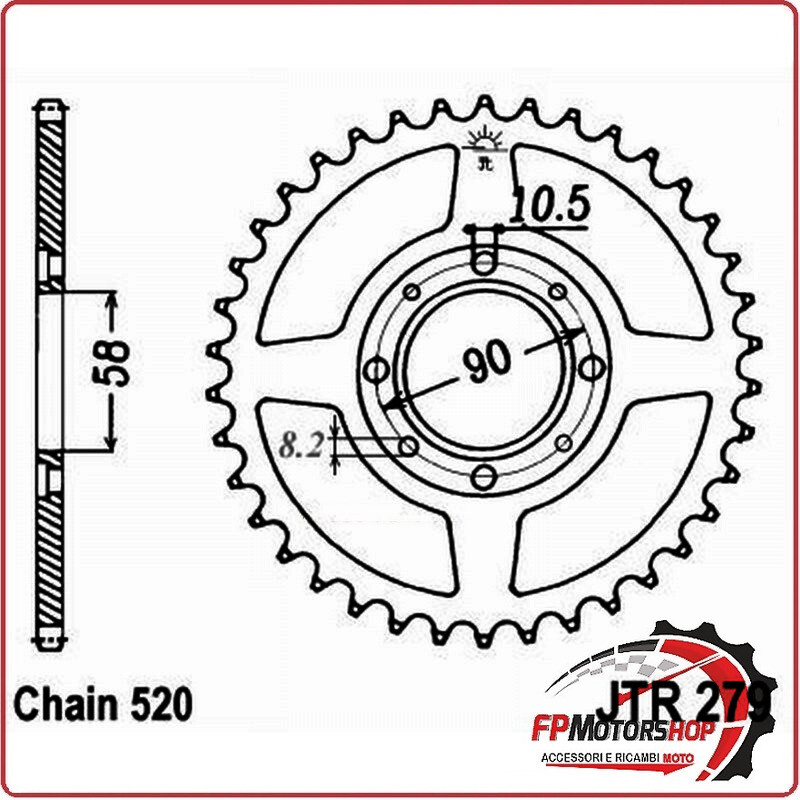 CORONA JT 279 Z37 JTR279.37 37 DENTI 520